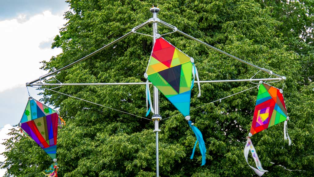 image of kites from Mohan Tracy's artwork Waiting to Fly