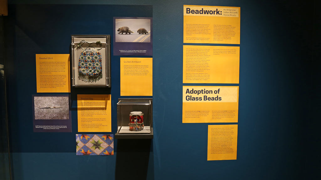 beadwork and text panels