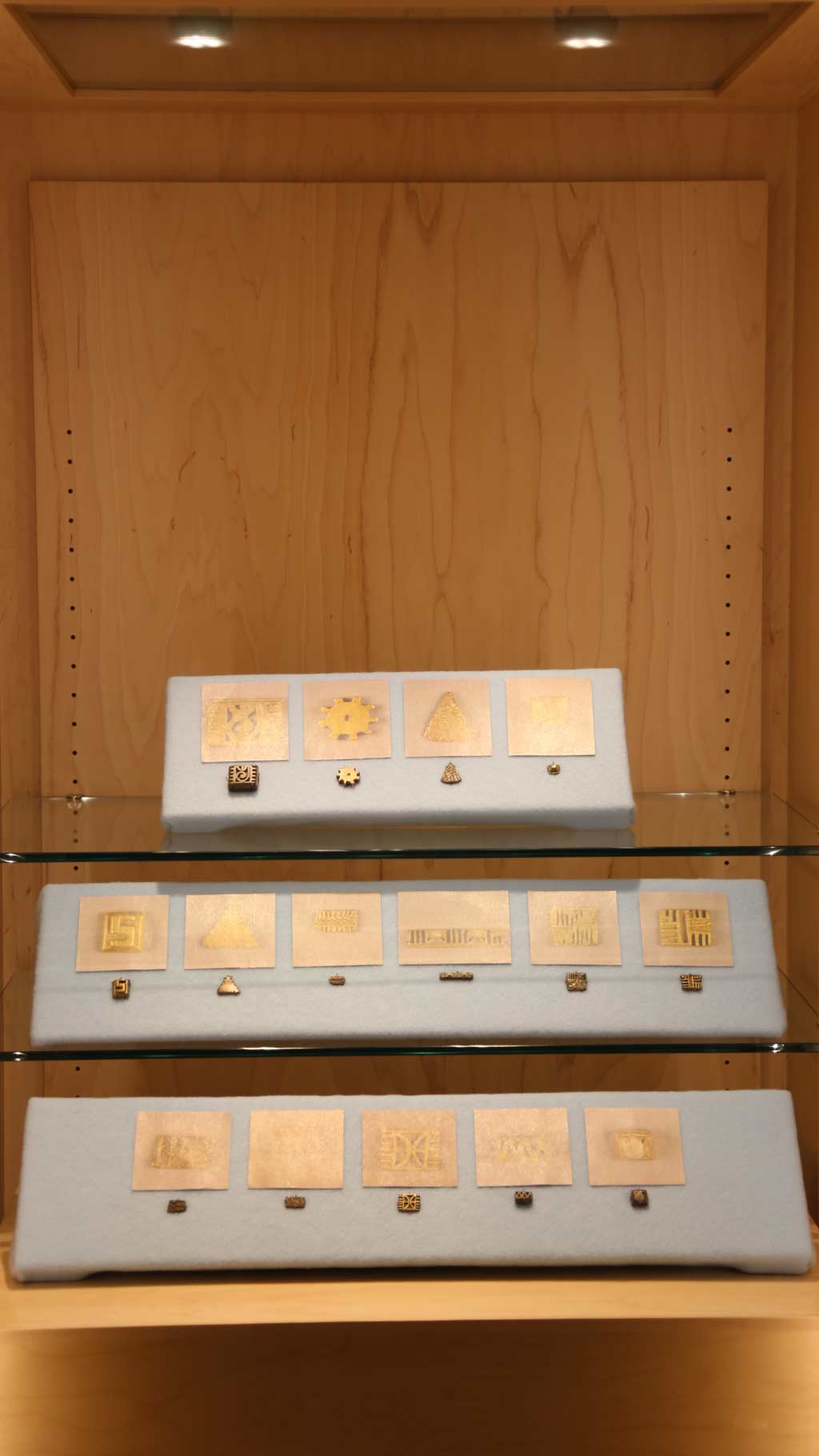full shot of left case holding gold weights