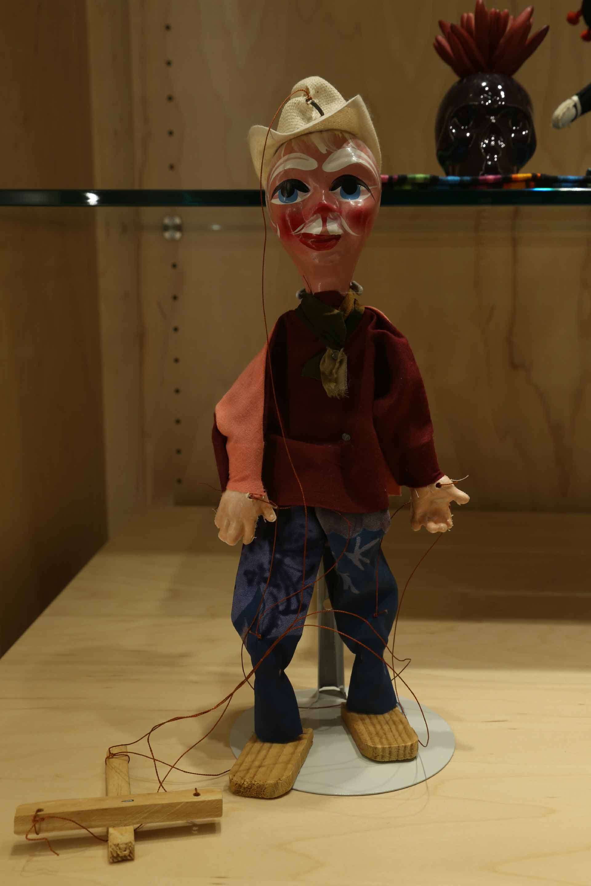closeup of the puppet doll