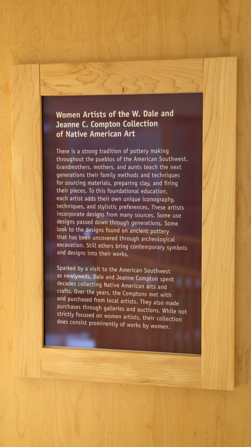 general information about the exhibit with the title: 'women artists of the W. Dale and Jeanne C. Compton Collection of Native American Art'