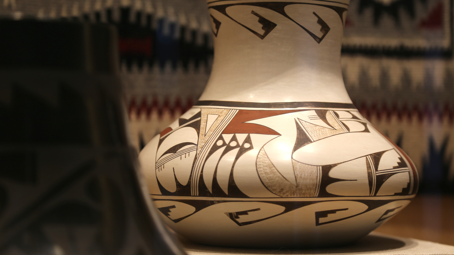 closeup of a white jar