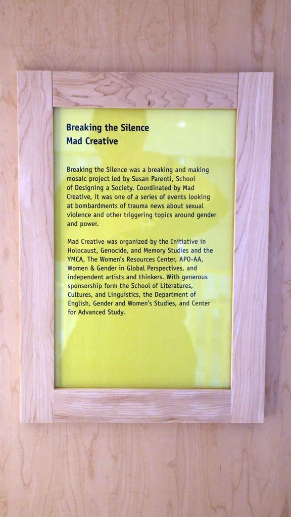 an overview and background of the exhibit and objects with the title: 'breaking the silence'