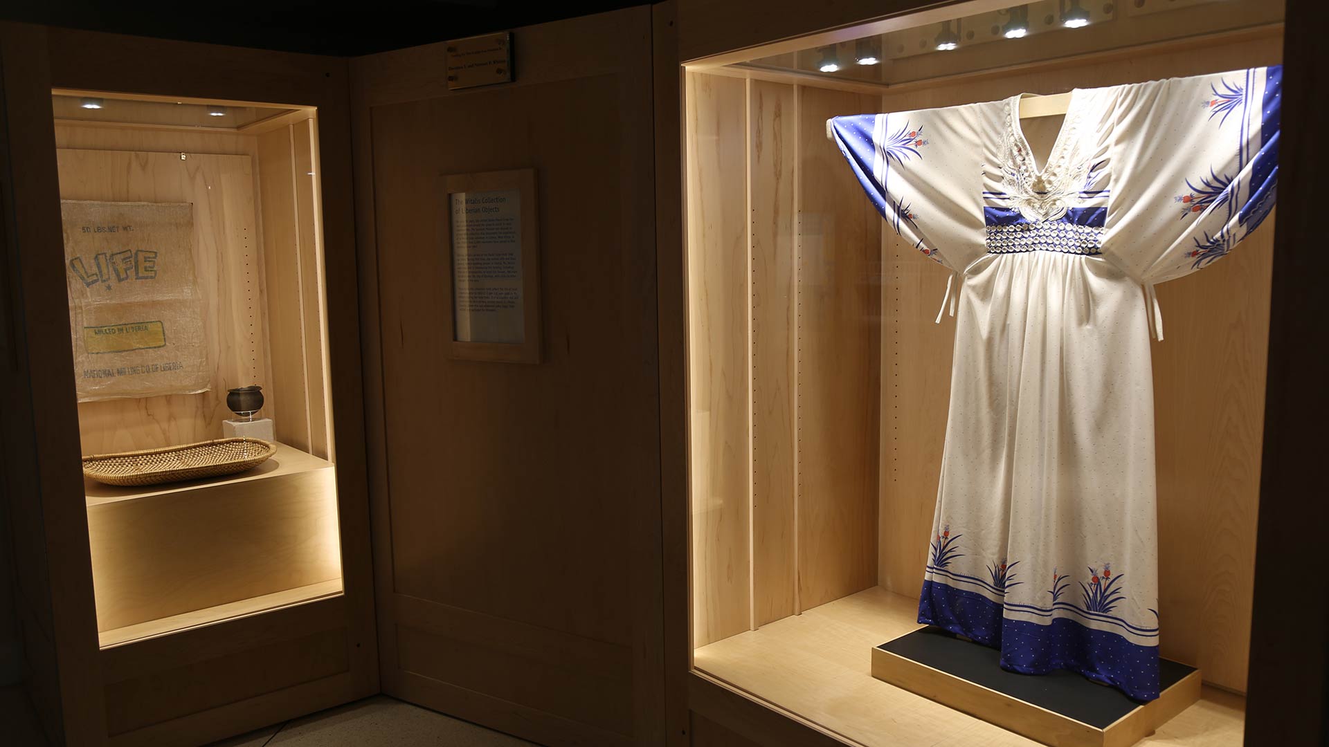 gallery overview showing both display cases and their objects