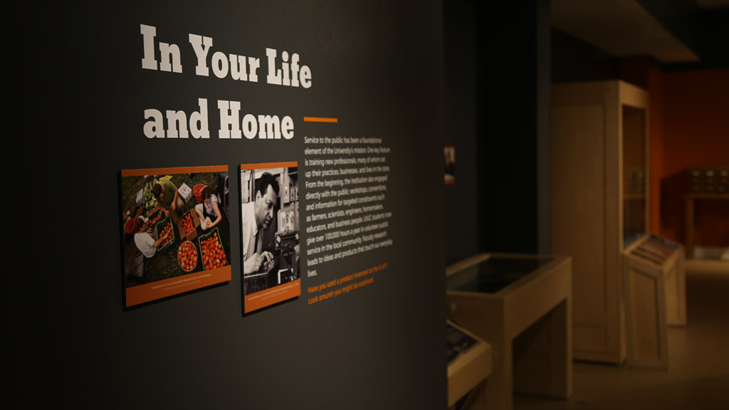 text and heading text with pictures on a wall, with the heading reading 'in your life and home'