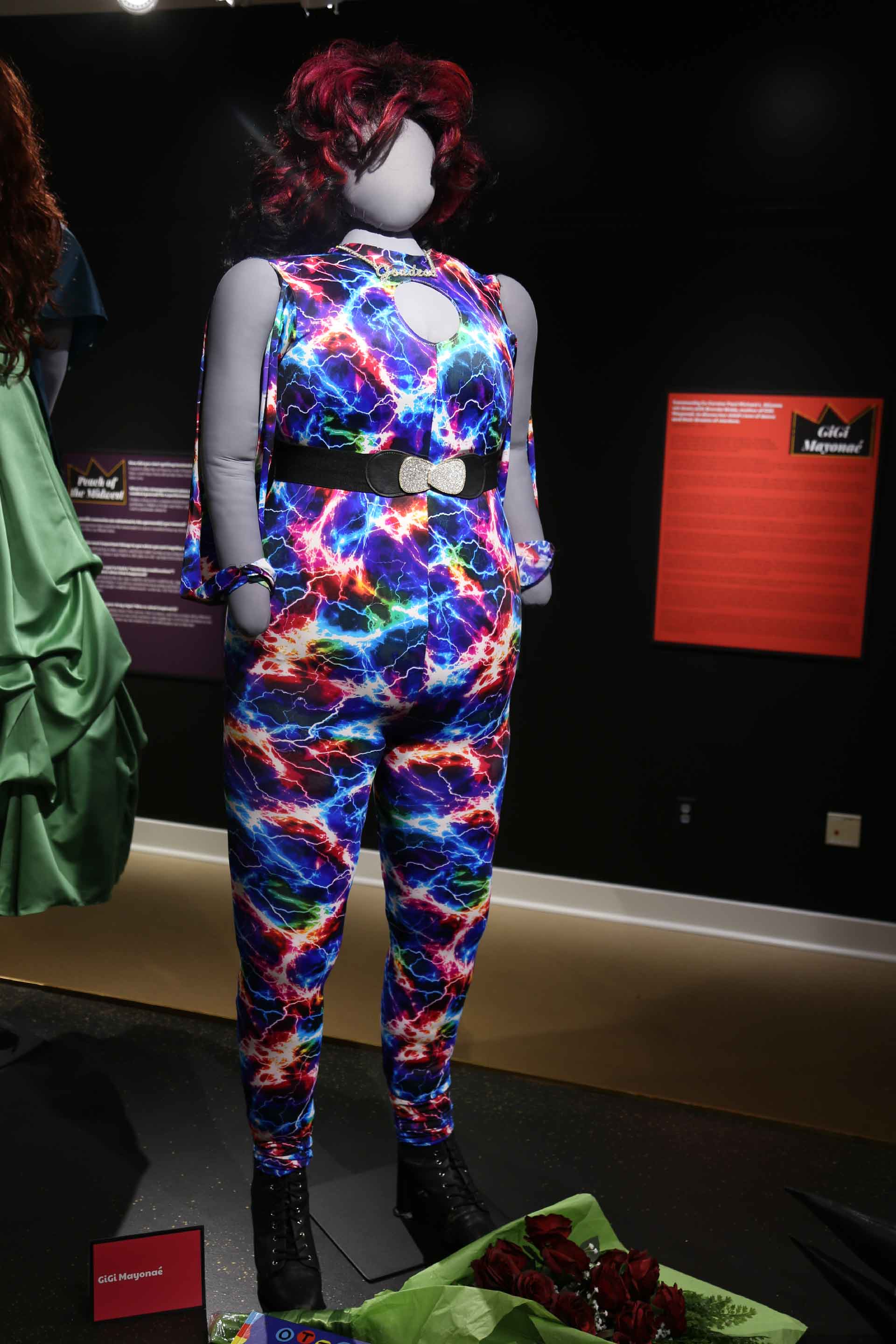 Mannequin in colorful drag costume