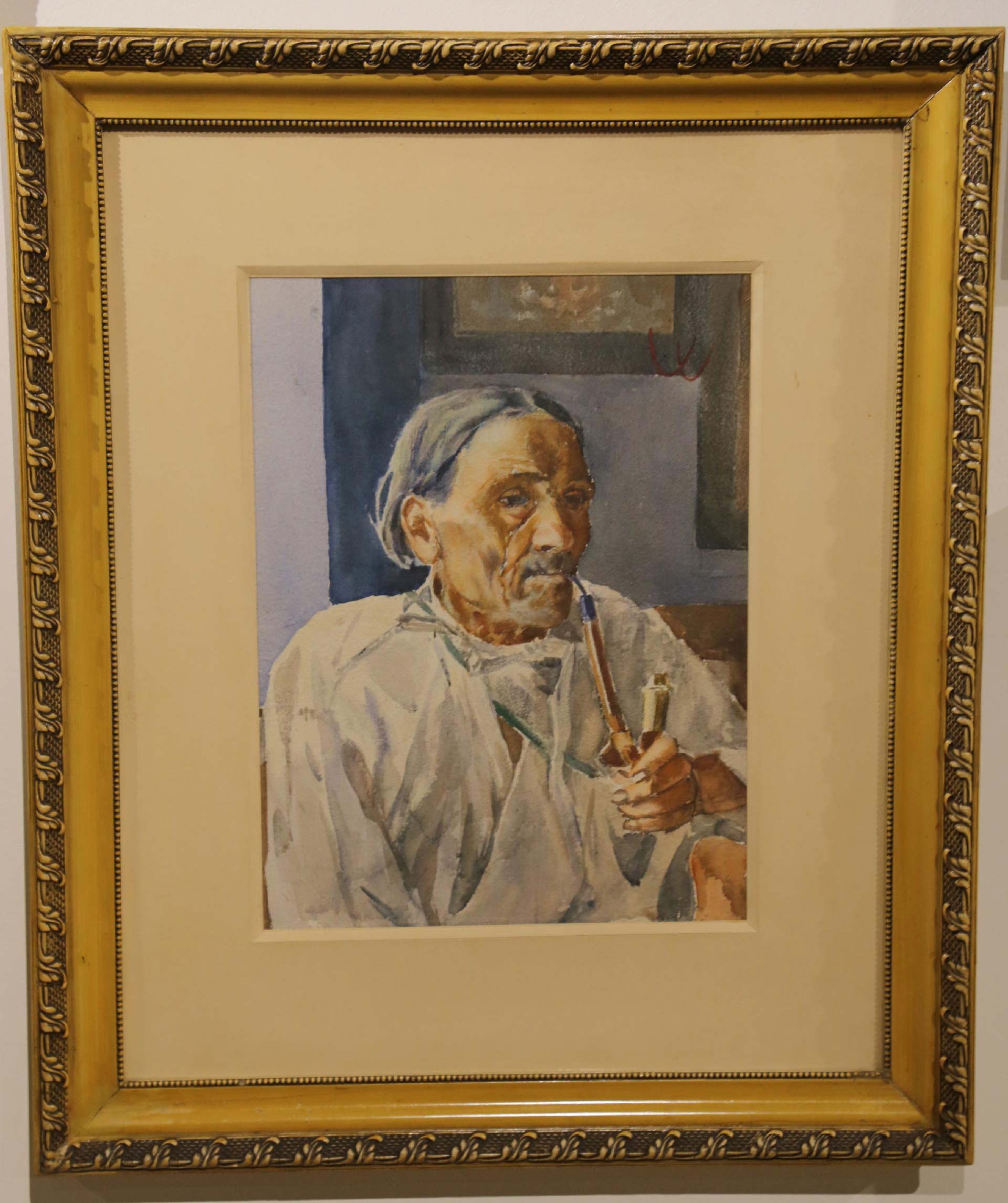 painting of someone smoking