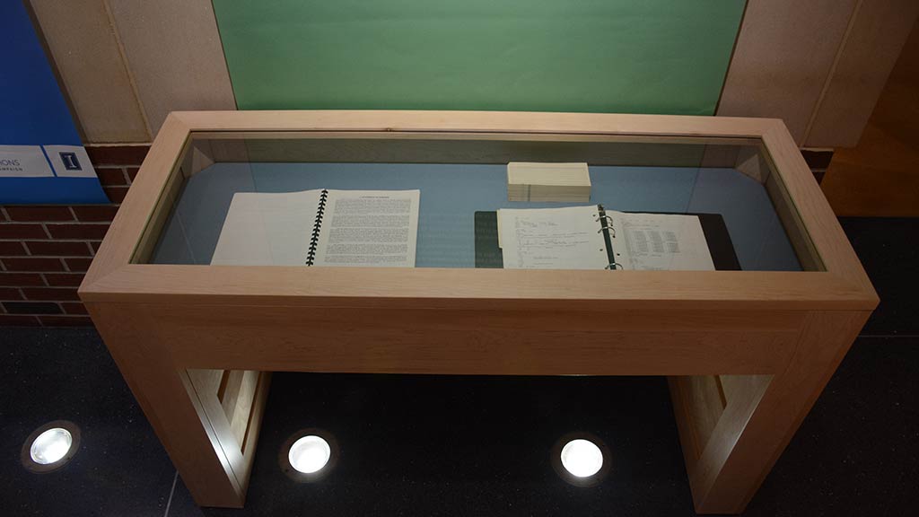 display case of documentation