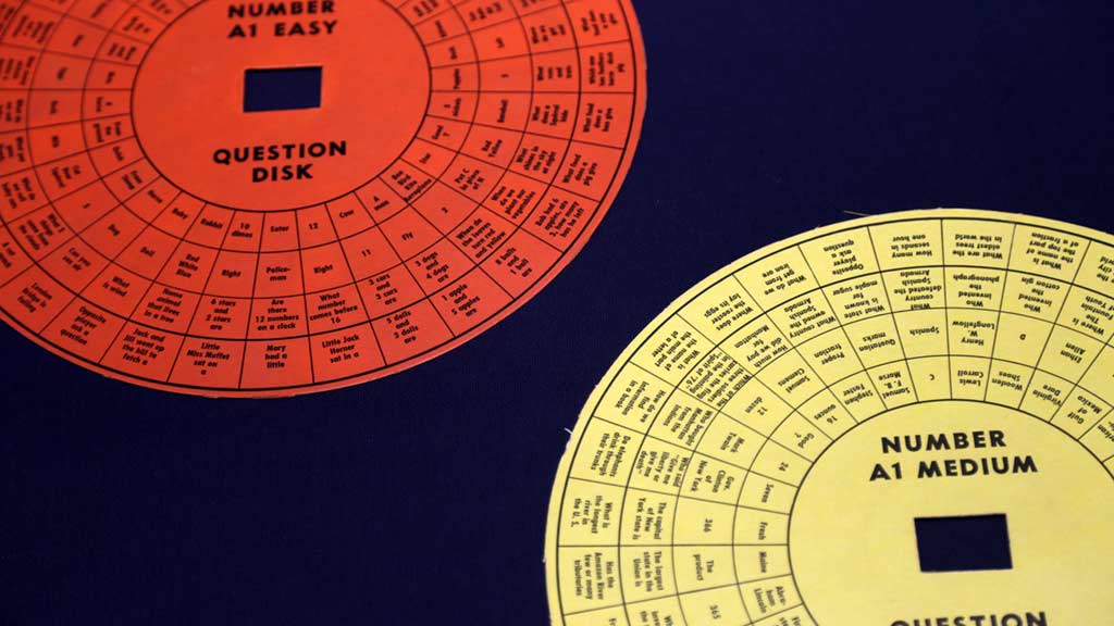 close-up of a disk from a game