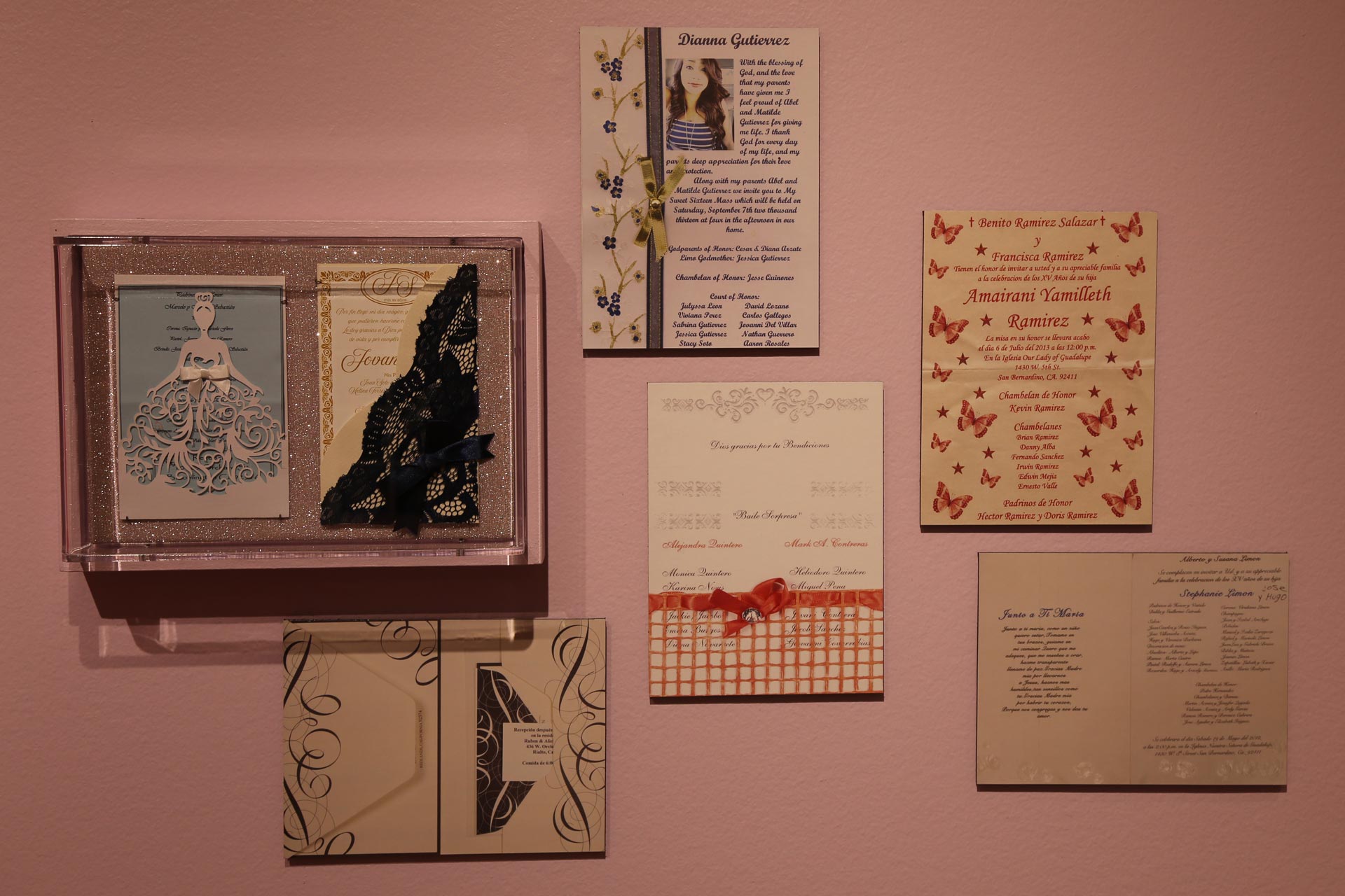 wall of quince invitations