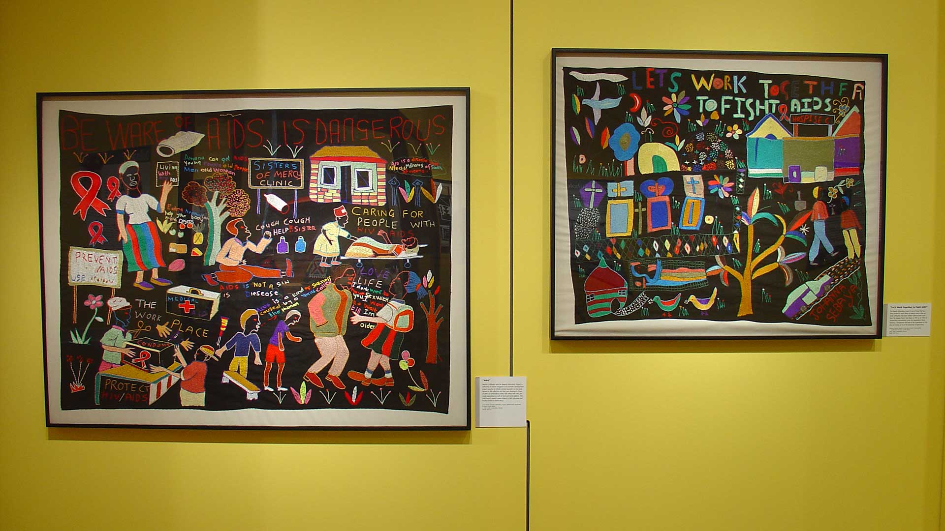 woven fibre with many colorful figures