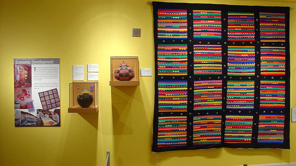 pots and intricate embroidery