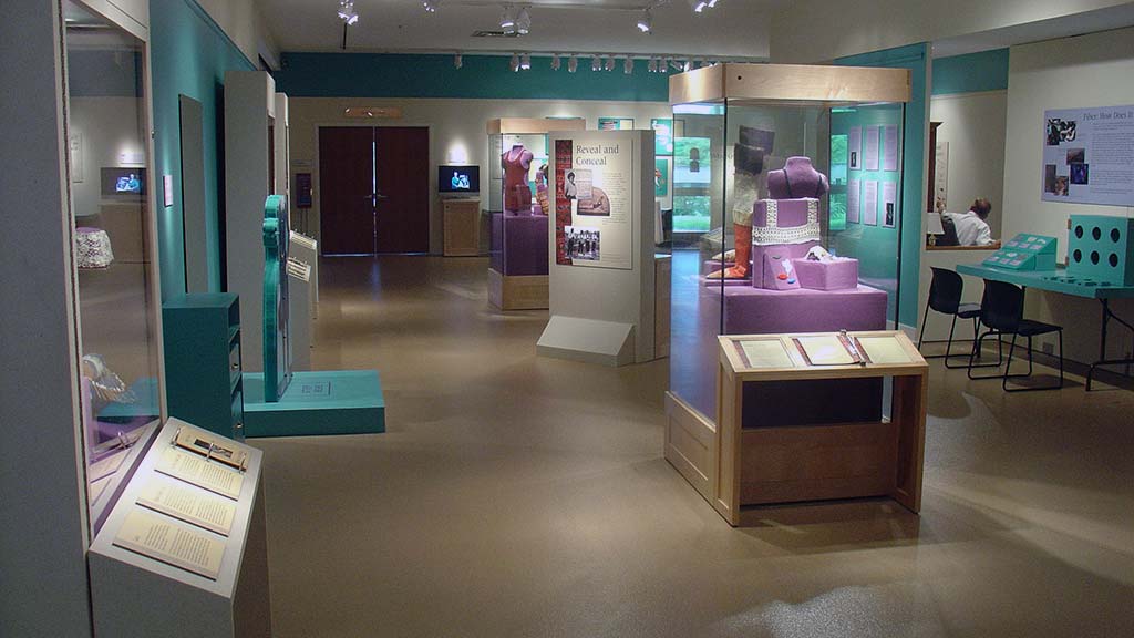 gallery overview from back of exhibit with all parts on display